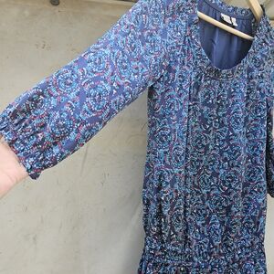 Esprit Blue Printed Midi Dress Size 2